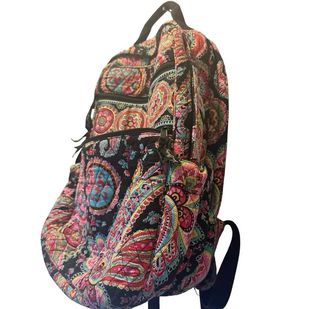 VERA BRADLEY Women's Large Campus Backpack French Paisley PINK School Work Artsy
